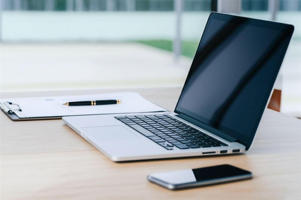 Professional business workspace